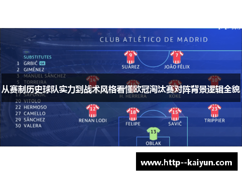 从赛制历史球队实力到战术风格看懂欧冠淘汰赛对阵背景逻辑全貌